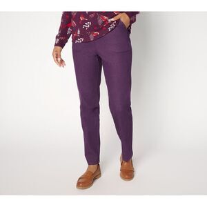 Denim & Co. Women's Pants Sz M Make Your Selection: Flat Front Purple A710635